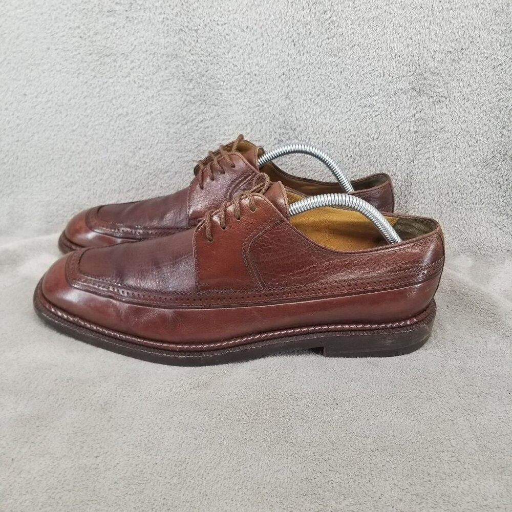 A. Testoni Shoes Mens Size 9 Brown Leather Lace Up Oxford *Read*